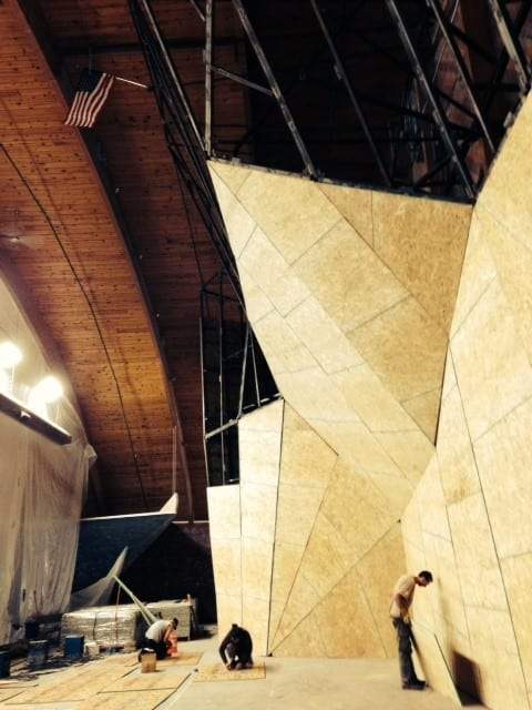 Old Glory Tops Out the New Miramont Climbing Wall