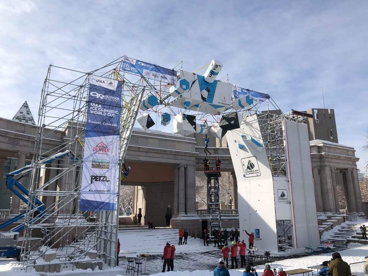 Eldorado builds 1st of its kind wall for UIAA Ice Climbing World Cup in Denver