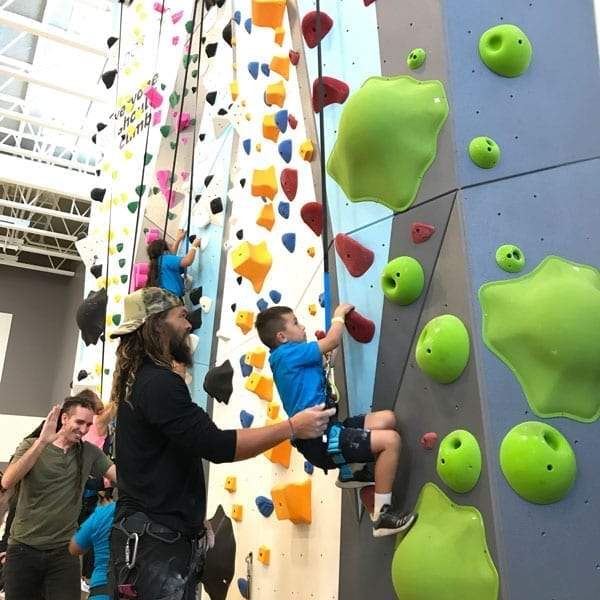LA kids join all-star cast for the grand opening of the Eldo-built 1Climb Climbing Wall