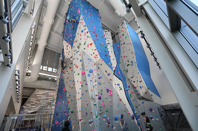 An indoor climbing wall installed by Eldorado Walls on the Penn State University campus