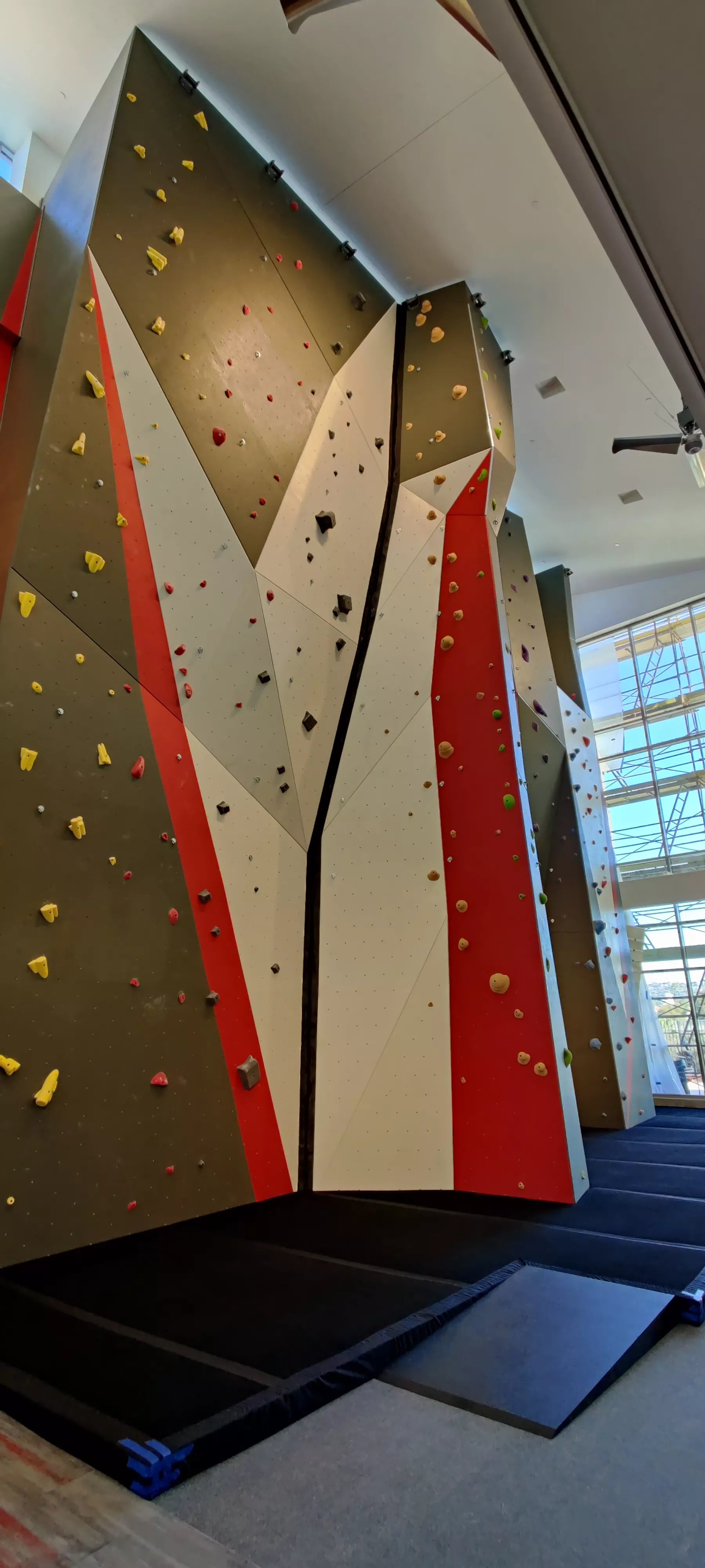 An indoor climbing wall installed by Eldorado Walls at San Diego State University campus.