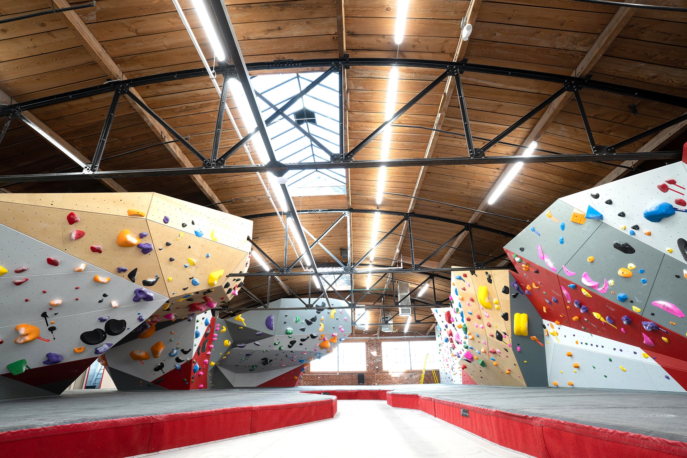 Sport climbing bouldering walls in the Spot Gym in Denver CO