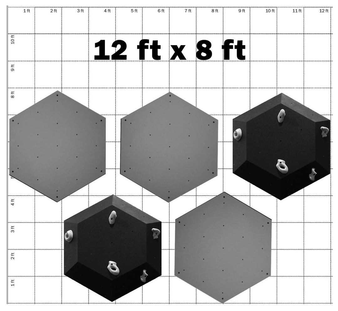 3D Hex Modular Climbing Wall Kit with Holds